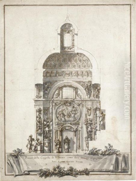 Design For A Chapel Of St Ferma Oil Painting by Carlo Marchioni