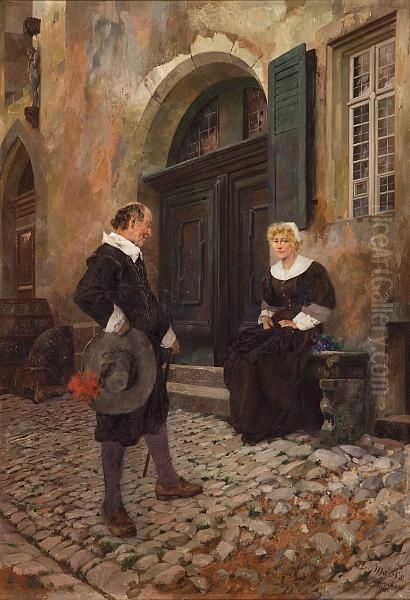 The Flirtation Oil Painting by Alexander Marcks