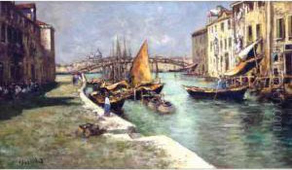 Venise Oil Painting by Louis Demarez Marechal