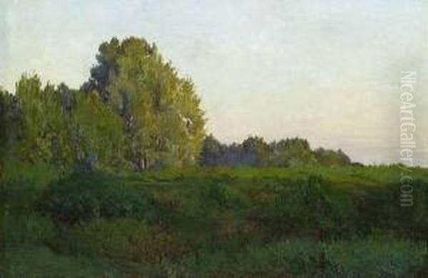 Spring Landscape Oil Painting by Louis Demarez Marechal