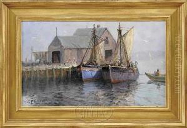 Rockport Harbor Oil Painting by Gilbert Tucker Margeson