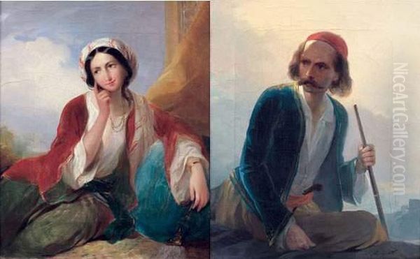 Deux Portraits Grecs Oil Painting by Giovanni Marghinotti