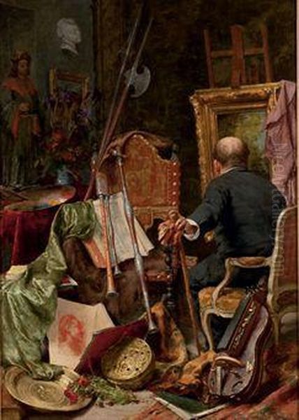 Atelier D'artiste Oil Painting by Edouard Hippolyte Margottet