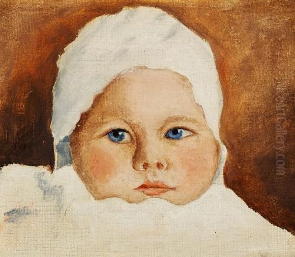 Portrait Of Olga As A Baby Oil Painting by Empress Marie Feodorovna