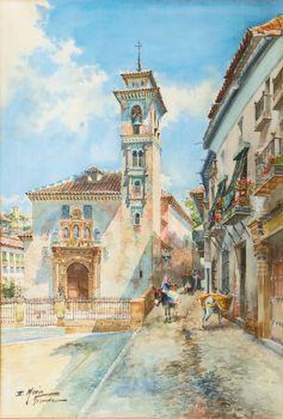 Granada Mit Der Kirche San Gil E Sant' Anna Oil Painting by Emile Marin