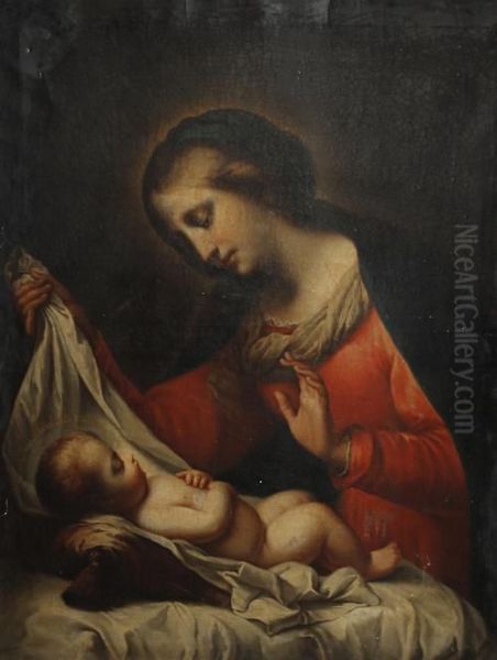 The Madonna Of The Veil Oil Painting by Onorio Marinari