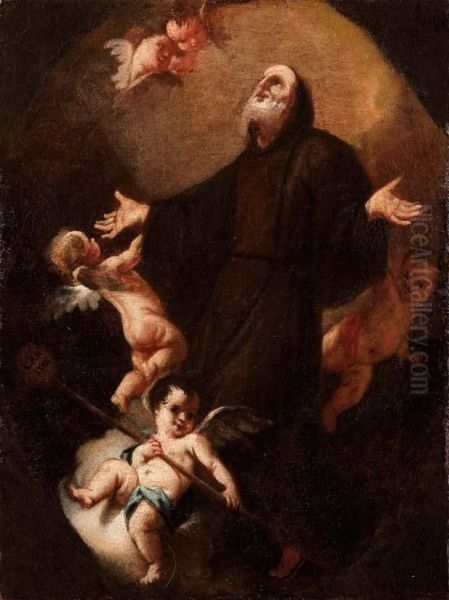 San Francesco Di Paola Oil Painting by Antonio Il Chiozzoto Marinetti