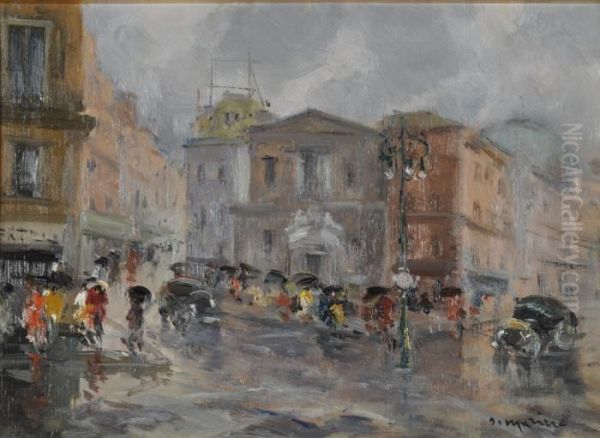 Strada Di Napoli Oil Painting by Francesco Marino Di