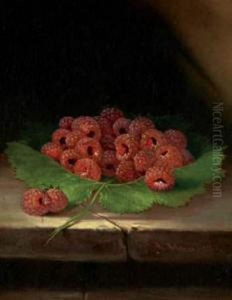 Nature-morte Aux Framboises Oil Painting by Alessandro E. Mario