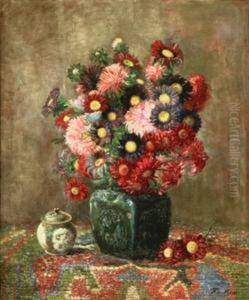 Bloemstilleven. Gesigneerd Oil Painting by Frits Maris