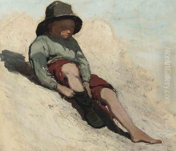 Little Boy In The Dunes Oil Painting by Matthijs Maris