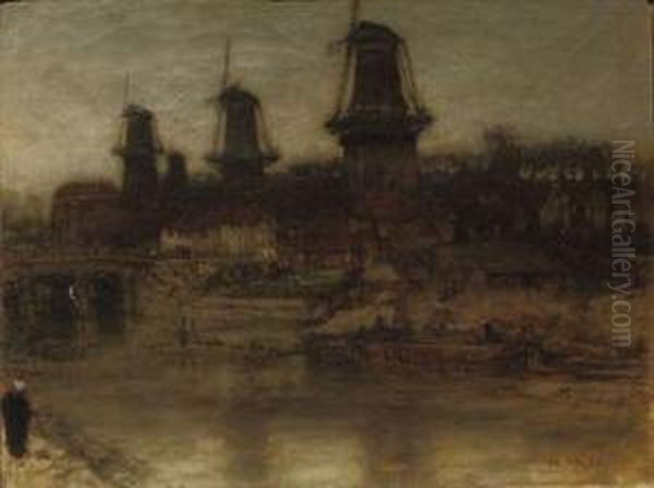 The Four Mills Oil Painting by Matthijs Maris