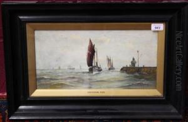 Entitled Gorlestonpier Oil Painting by William Marjoram