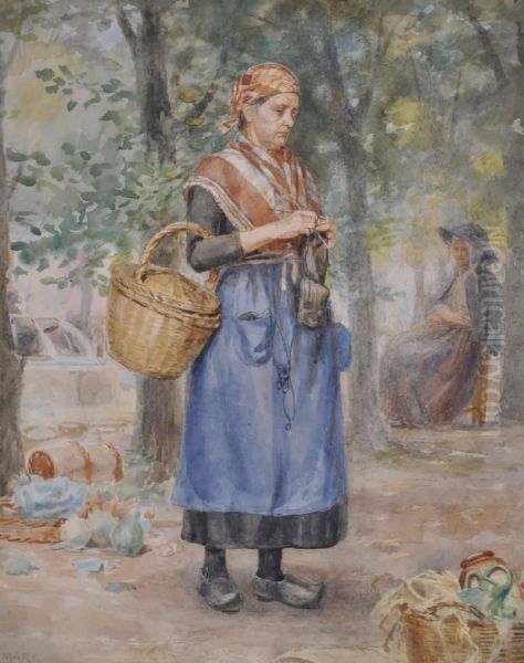 Study Of A Dutch Woman Oil Painting by Louis Mark