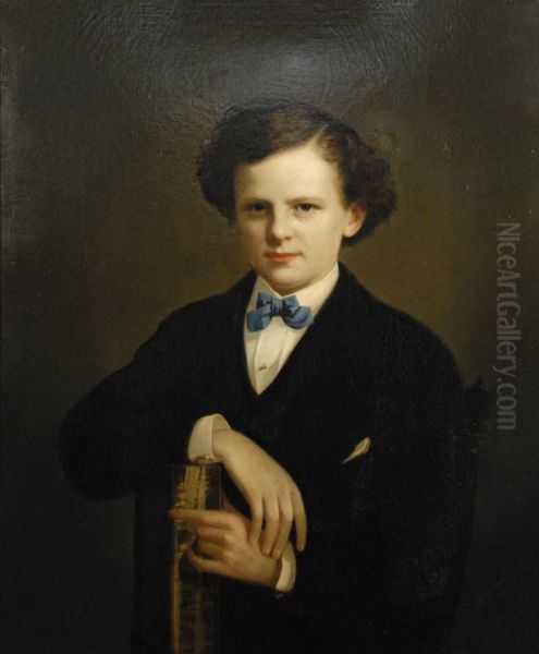 Portrait Of A Kingsley Boy Oil Painting by Charles Cole Markham