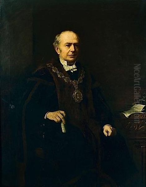 Portrait D'alderman Berkowitz Oil Painting by Barnett Samuel Marks