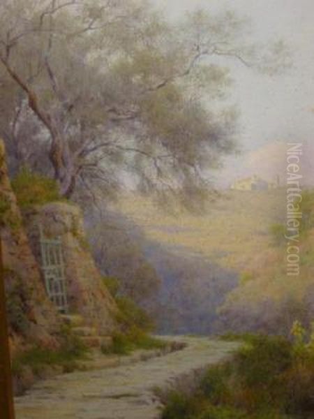 The Sasso Valley In Bordinghera Oil Painting by George Marks