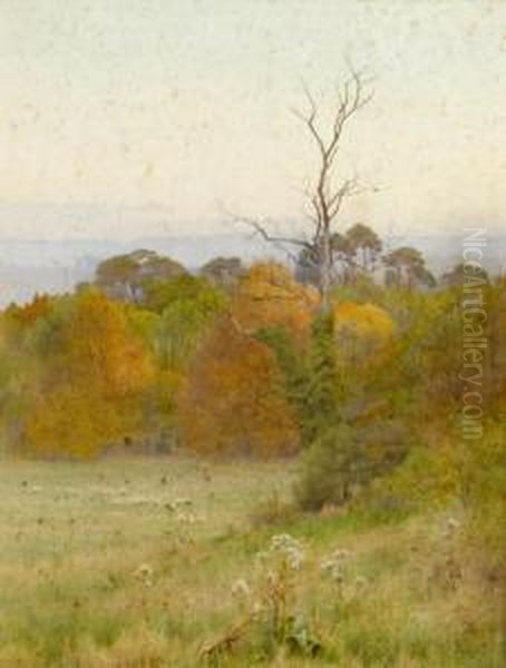 Autumn Gold Signed Oil Painting by George Marks