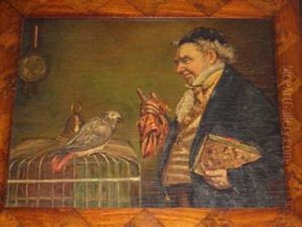 An Eccentric Gentleman With A Parrot Oil Painting by Henry Stacy Marks