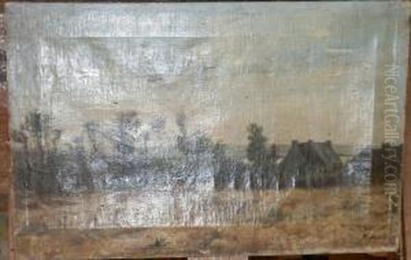 Paysage Au Bord De L'eau Oil Painting by Marlet