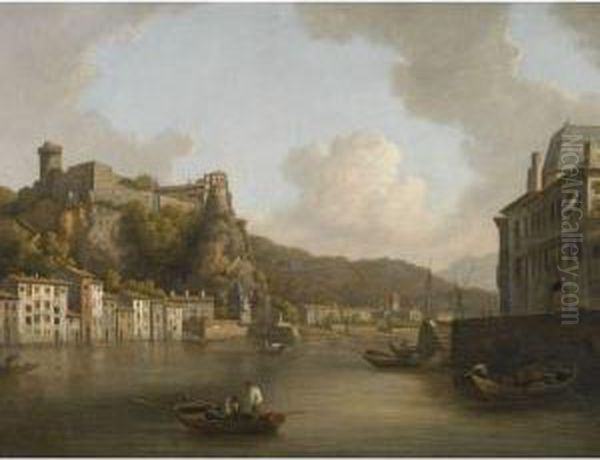 View Of The Chateau De Pierre-encise On The Rhone, Lyon Oil Painting by William Marlow