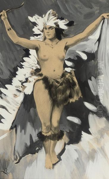 Study Of A Squaw Oil Painting by Ludwig, Ludek Marold