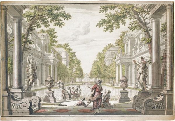 Design For An Ornamental Garden Oil Painting by Daniel the Elder Marot