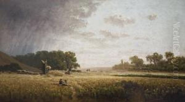 Pressing Hay Oil Painting by William Lewis Marple