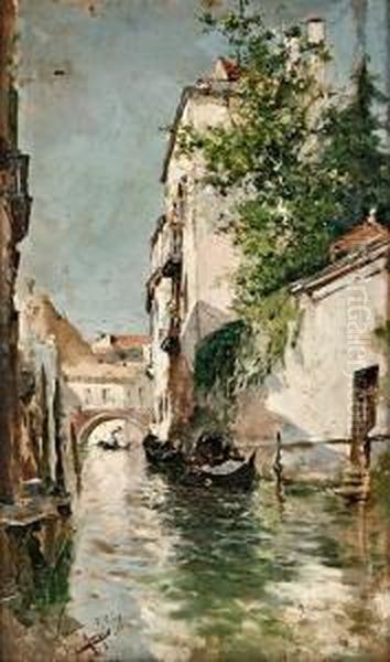 Un Canal De Venecia Oil Painting by Jose Maria Marques Garcia