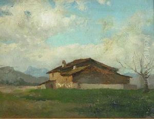 Paisaje Con Masia. Oil Painting by Josep M. Marques Puig