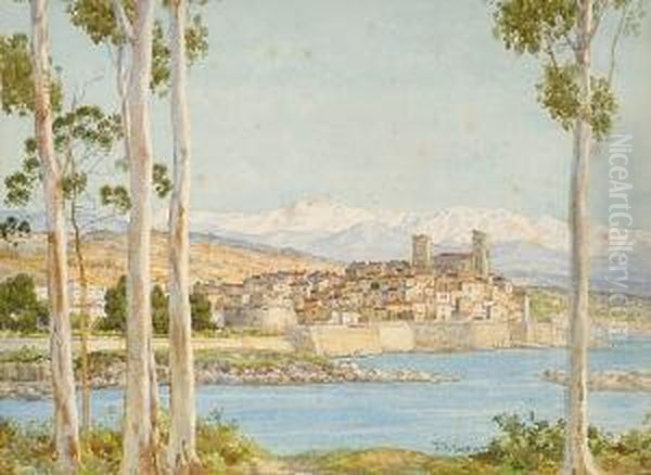 View Of A Town Oil Painting by Frederick Marriott