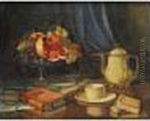 Bodegon Con Frutas Ylibro Oil Painting by Janos Marschalko