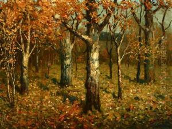 Autumn Trees Oil Painting by Clark S. Marshall