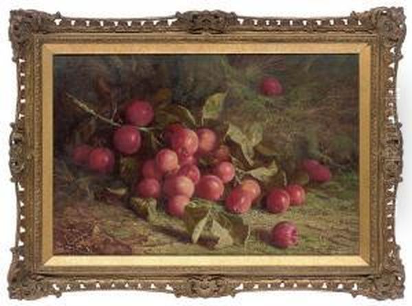 Siberian Crab Apples On A Mossy Bank Oil Painting by John Fitz Marshall