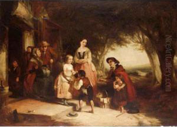 The Benevolent Cottagers Oil Painting by Thomas Falcon Marshall