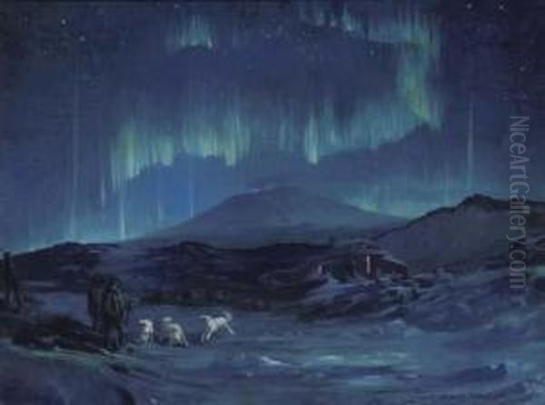 Aurora Australis Oil Painting by George Edward Marston