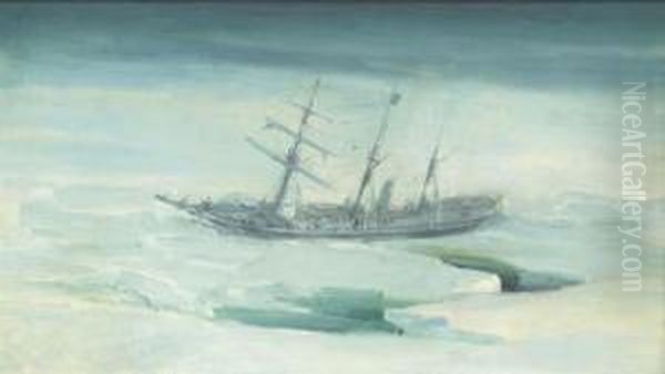 S.y. Endurance Trapped In The Ice In The Weddell Sea Oil Painting by George Edward Marston