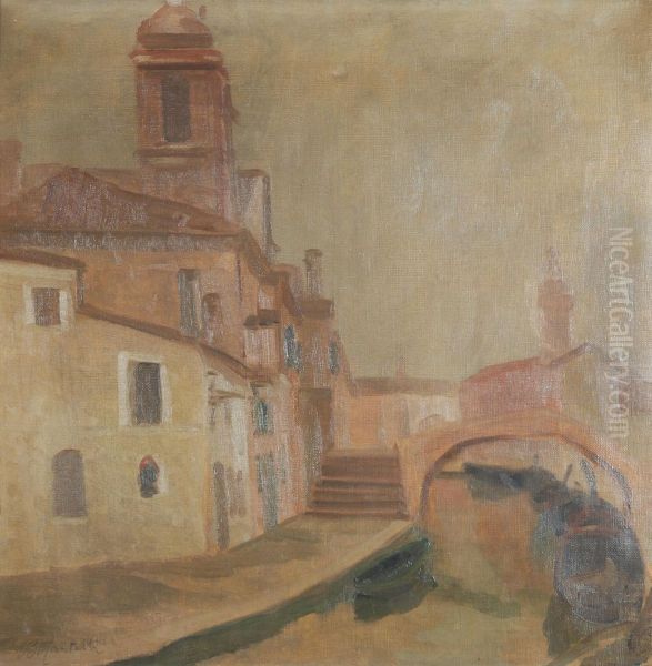 Comacchio Oil Painting by Ugo Martelli