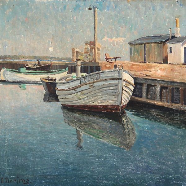 Harbour Scene Oil Painting by Alfred Martens