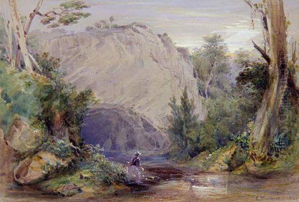 Abercrombie Cave, Nsw Australia Oil Painting by Conrad Martens