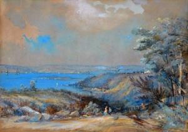 View From Darling Point Road Oil Painting by Conrad Martens