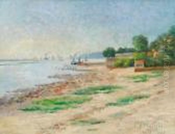 Elblandschaft Bei Blankenese Oil Painting by Ernst Edouard Martens