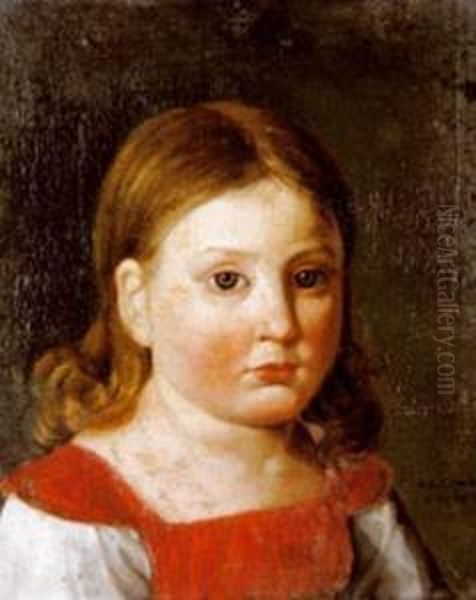 Portrait De Ludovica Augusta Loser Oil Painting by H.D.C. Martens