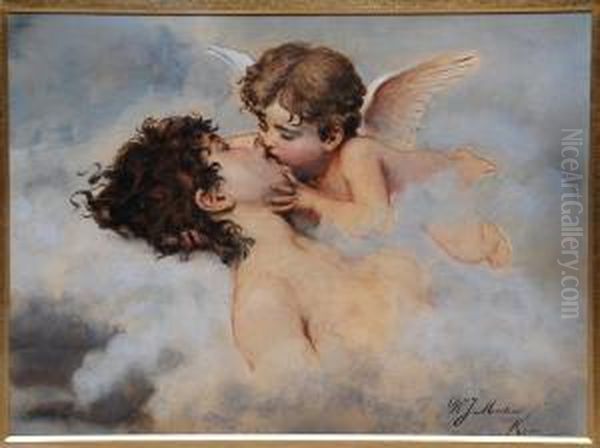 Angels Kiss Oil Painting by Willy Martens