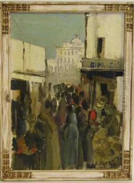 Auf Dem Markt Oil Painting by A. Martin