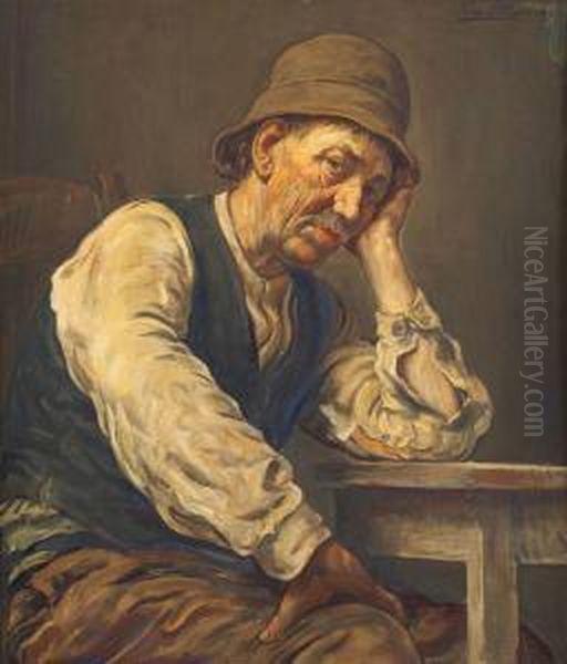 Le Repos Du Travailleur Oil Painting by Alexandre Martin