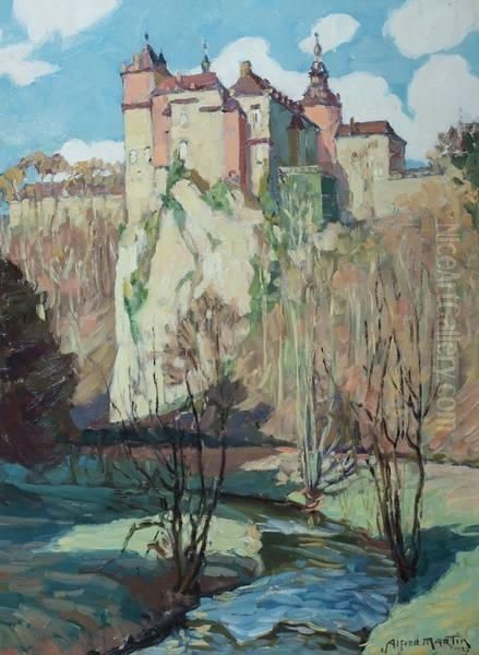 Le Chateau De Modave Oil Painting by Alfred Martin