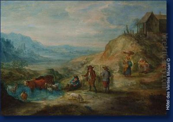 Scene Pastorale Oil Painting by Martin Andreas Reisner