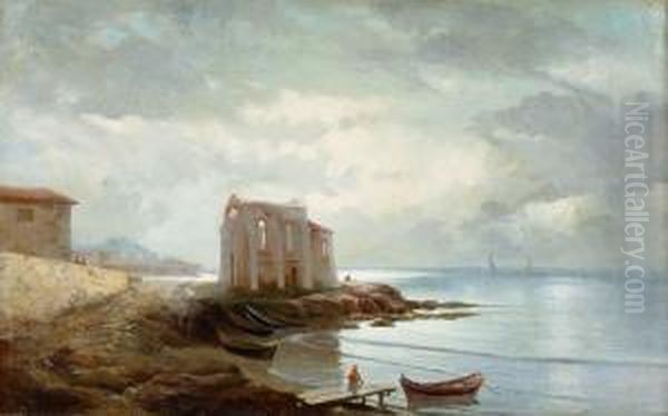 Kapellenruine Am Meer. Oil Painting by August Martin