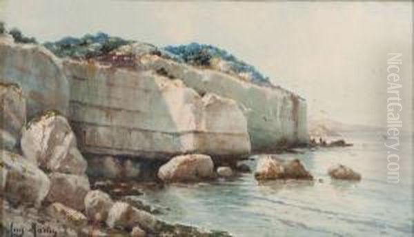 Falaise En Bord De Mer. Oil Painting by Auguste Martin